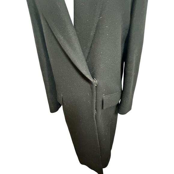Zara Minimalist Collection Manteco Wool Blend Balck Trench Hidden Button Size S - Picture 5 of 10